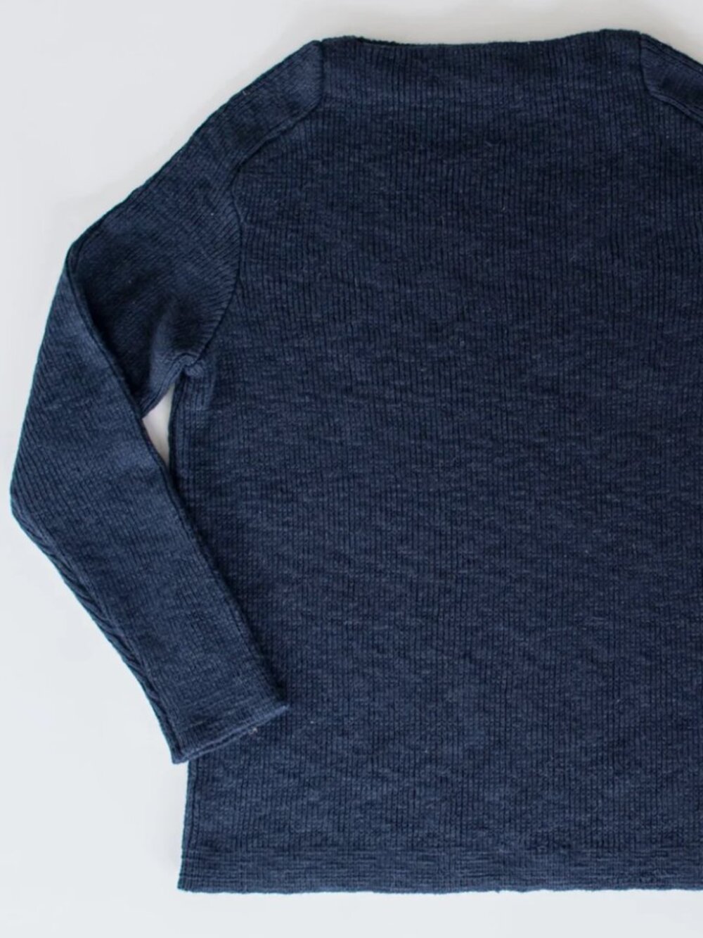 Nantucket Looms Navy Blue Cotton Boatneck Sweater, Size L, Good Condition